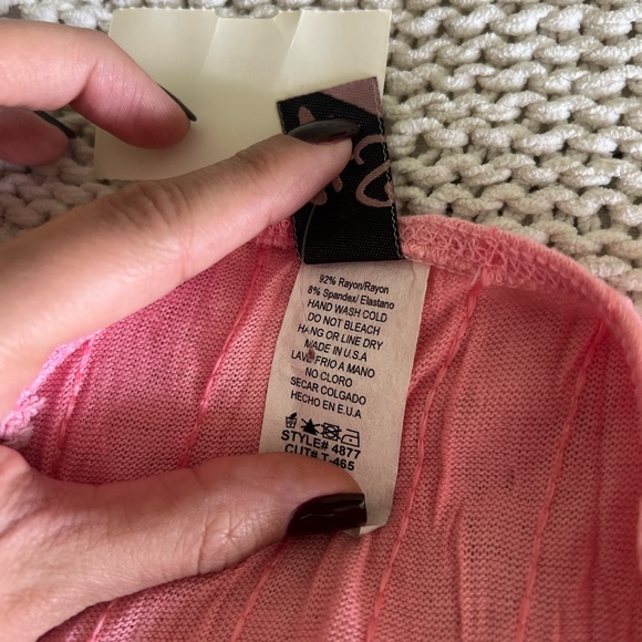 Vintage Y2K Coquette Baby Pink Tank Top - Picture 7 of 8